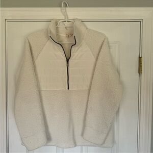 Women's White Quarter-Zip Sweater